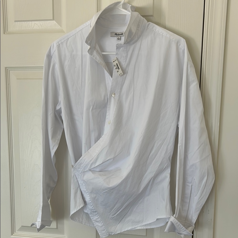 Madewell
Asymmetrical crisp white long sleeve.  NWT